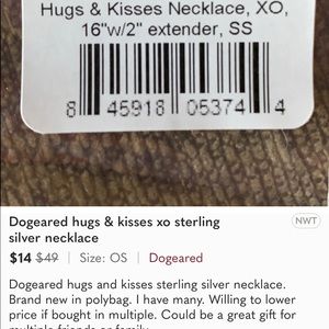 Set of 2 of the dogeared xo in silver